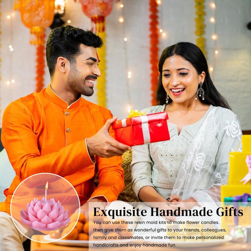SUPVOX Supvox Lotus Resin Silicone Moulds Cake Chocolate Mold 3D DIY Fondant Candle Soap Mould Blooming Lotus Resin Aromatherapy Candles Gift Mold  - Image 3