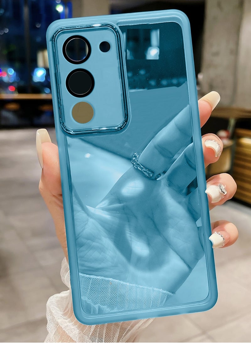 دبليو تيك غطاء خلفي أنيق مزود بحماية عدسة كاميرا TPU الشفاف الناعم لهاتف Oppo A5 4G/5G 2025، حافة كاميرا مطلية بالكهرباء، رفيع للغاية - أزرق - Image 2