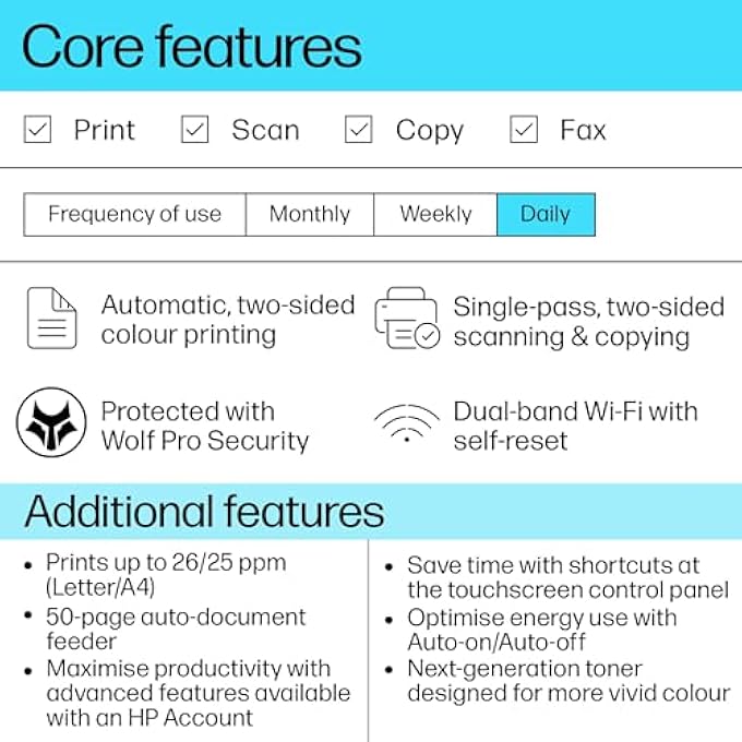 طابعة ليزر ملونة HP PRO MFP 3303FDW - لاسلكية، طباعة، مسح، نسخ، فاكس، ADF، طباعة تلقائية على الوجهين، شاشة تعمل باللمس - Image 3