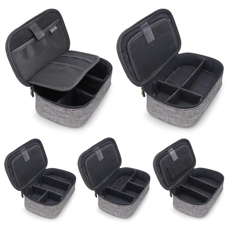 sisma Electronics Cords Organizer Tech Accessories Storage Case Travel Small Carrying Bag for Charging Cables Adapter USB Plugs Power Cord Leads - Grey 1680d - Image 3