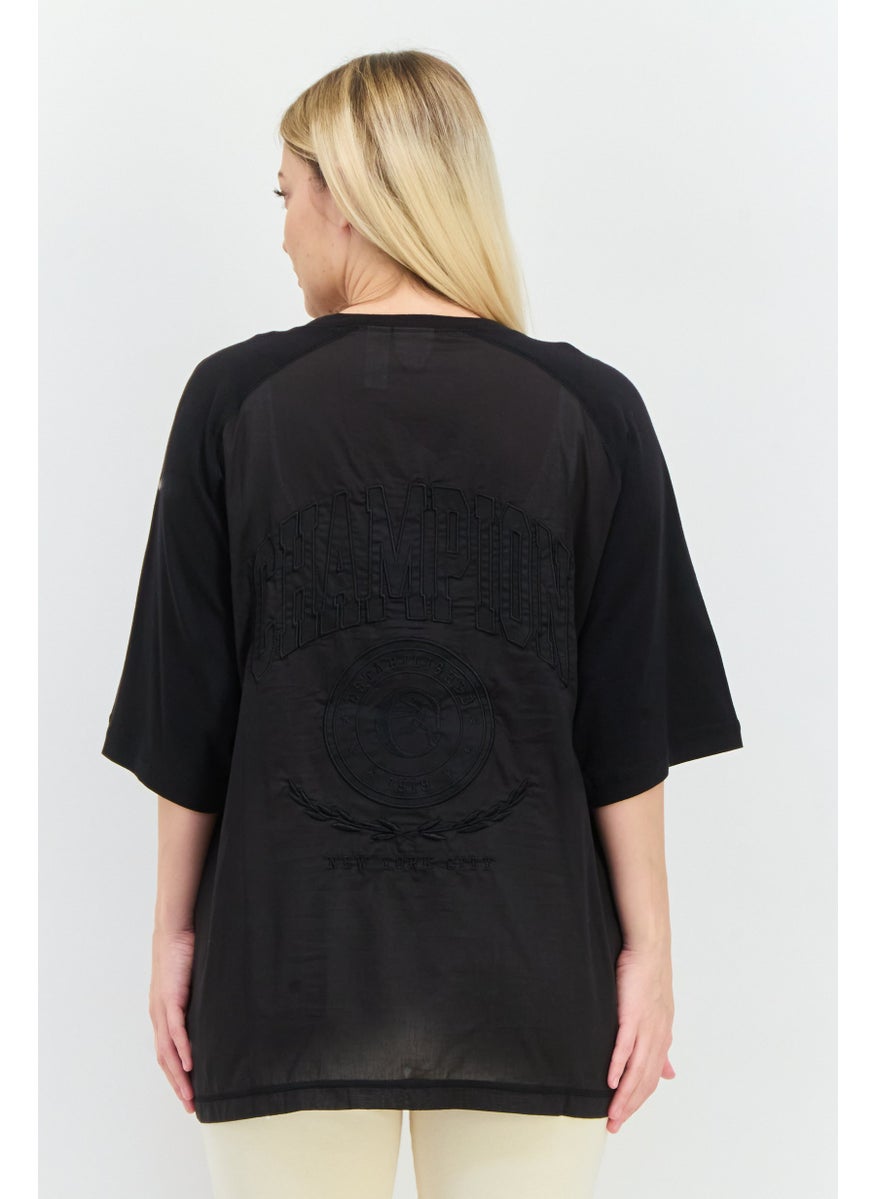 Champion Women Relaxed Fit Short Sleeves Outdoor Top, Black  - Image 3