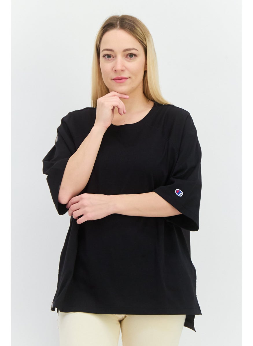 Champion Women Relaxed Fit Short Sleeves Outdoor Top, Black  - Image 1