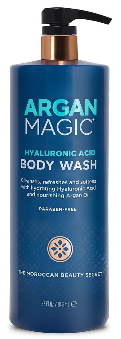 Argan Magic Hyaluronic Acid Body Wash Cleanses Refreshes Softens with Hydrating Hyaluronic Acid and Nourishing Argan Oil Paraben Free Cruelty Free 32 Fl Oz - Image 1