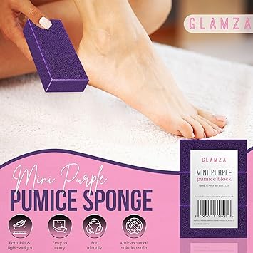 Glamza Foot Pumice Sponge Callus Exfoliate Stone Hard Skin Remove Pedicure Scrubber PACK OF 4 - Image 2