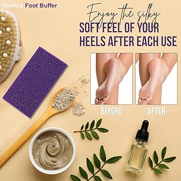 Glamza Foot Pumice Sponge Callus Exfoliate Stone Hard Skin Remove Pedicure Scrubber PACK OF 4 - Image 5
