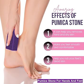 Glamza Foot Pumice Sponge Callus Exfoliate Stone Hard Skin Remove Pedicure Scrubber PACK OF 4 - Image 3