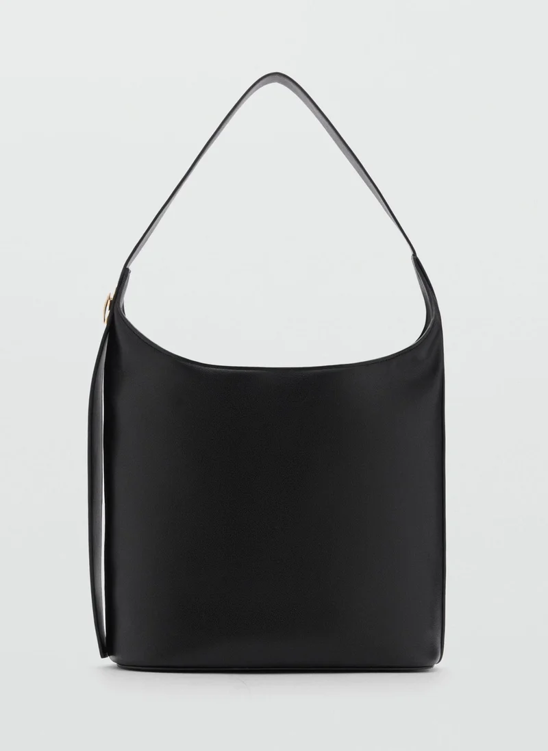 MANGO Metallic Detail Shopper Bag