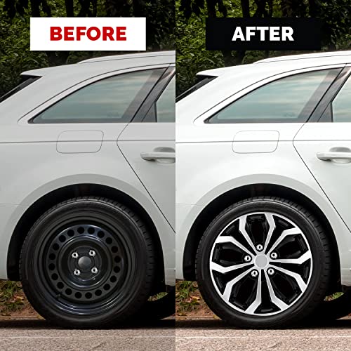 Pilot Automotive WH553-16S-BS 16 Inch Spyder Black & Silver Universal Hubcap Wheel Covers For Cars - Set Of 4 - Fits Most Cars - Image 5