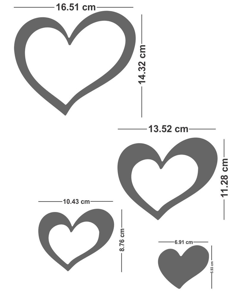 Acrylic Removable Wall Sticker for Home Decor Mirror Like Heart Shaped Wall Sticker  - Image 2