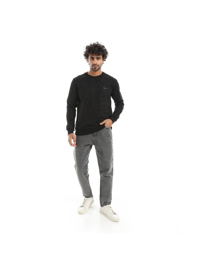 Pavone Black Crew Neck Slip On Sweatshirt - Image 5