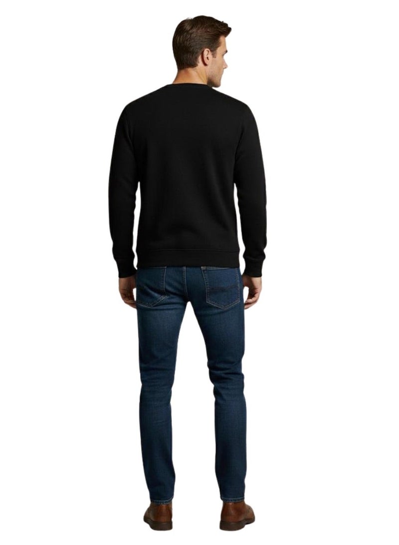 Pavone Black Crew Neck Slip On Sweatshirt - Image 3