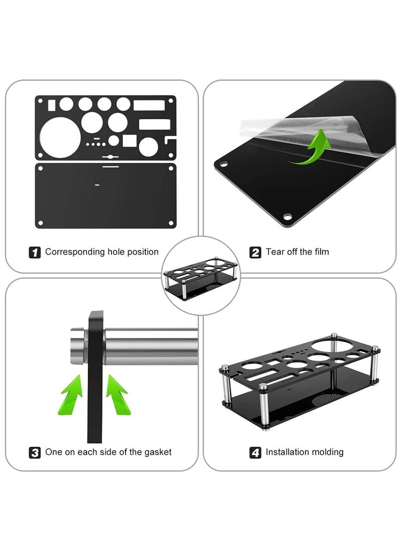 Vitacelli Cocktail shaker set: 23-Piece Bar Tool Set with Acrylic Stand Perfect Home or Bar Bartending Kit Silver/Black (700+600ML)  - Image 3