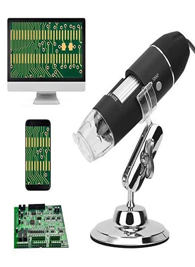 POCREATION USB Digital Microscope 600X Magnification with 8 LEDs & Metal Stand Mini Camera Compatible Android 7/8/10 for Kids Students Adults Science Projects - Image 2