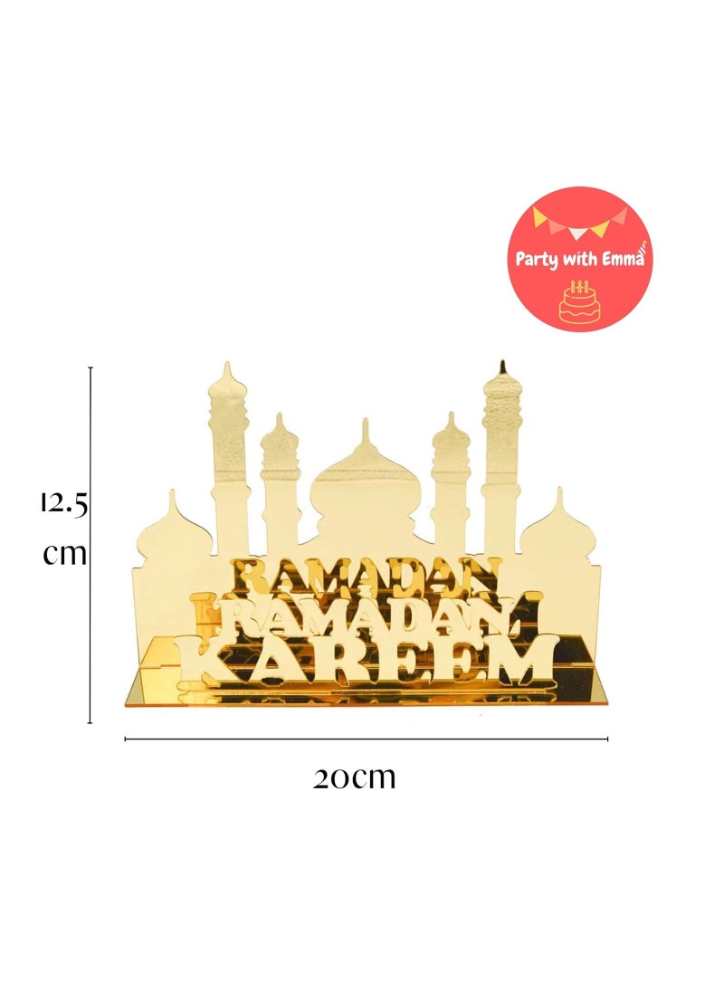 Party with Emma Ramadan Eid Mubarak Acrylic Sign Eid Mubarak Sign Ramadan Wood Table Decor Moon Star Eid Mubarak Home Decoration Ramadan Ornaments Letter Signs for Ramadan Decoration Eid  - Image 2