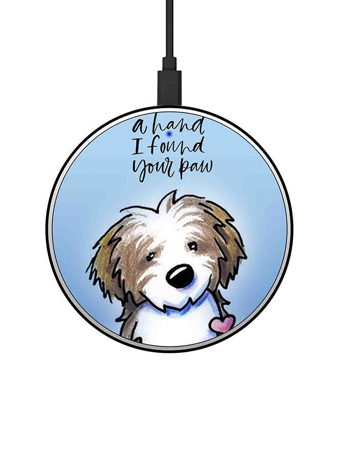 NIBEMINENT Dog Printed Fast Wireless Charger With USB Cable Multicolour - Image 1