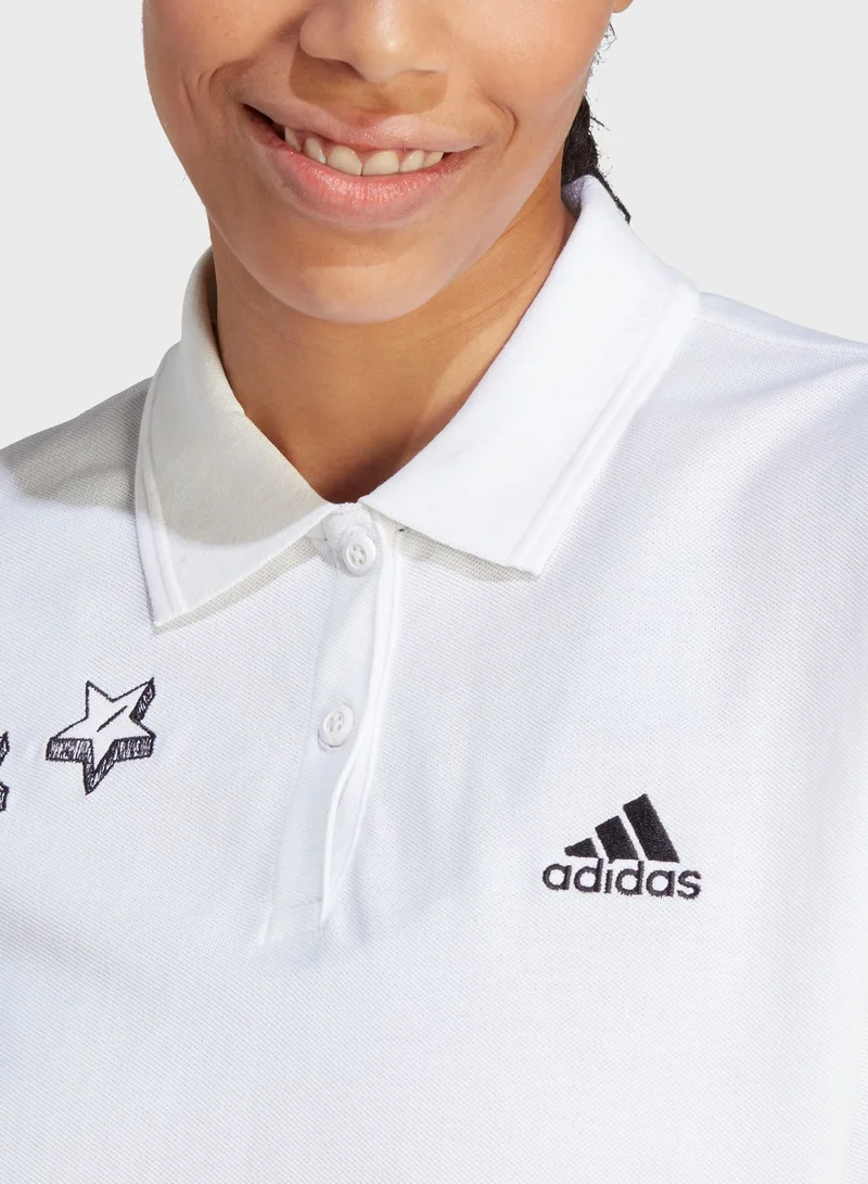 Adidas Scribble Embroidery Polo Shirt