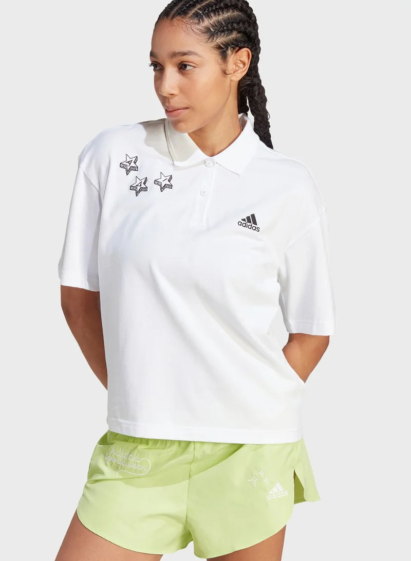 Adidas Scribble Embroidery Polo Shirt