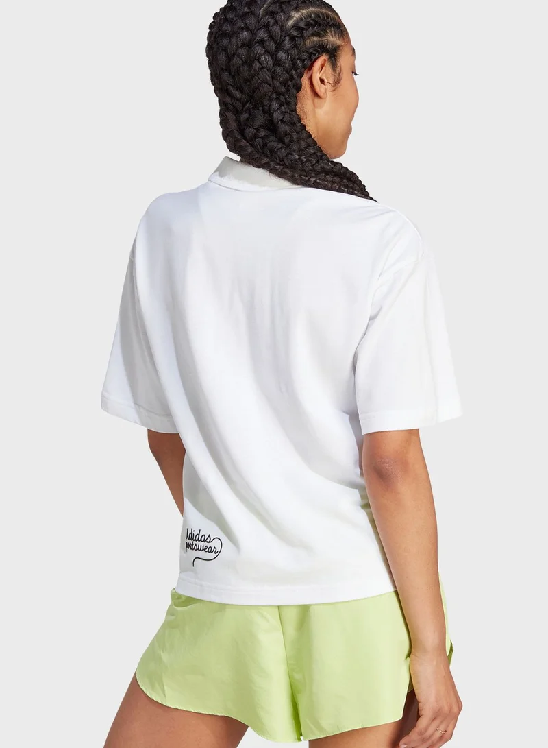 Adidas Scribble Embroidery Polo Shirt