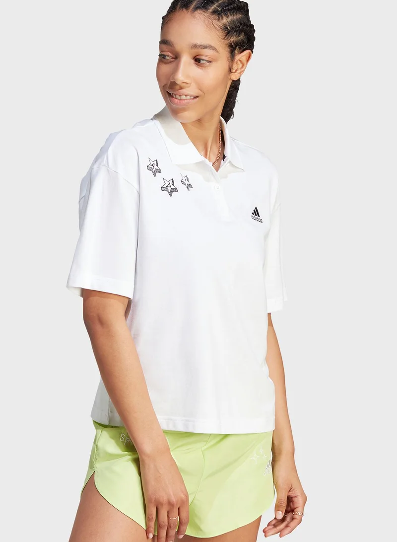 Adidas Scribble Embroidery Polo Shirt