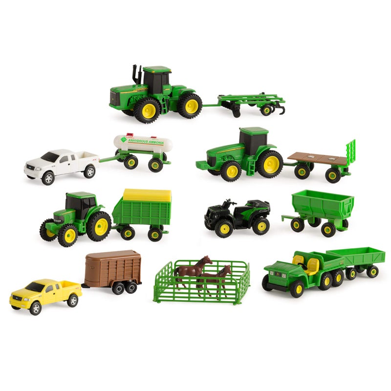 TOMY John Deere Toy Truck & Toy Tractor With Trailers 26-Piece Farm Toy Value Set - Image 1