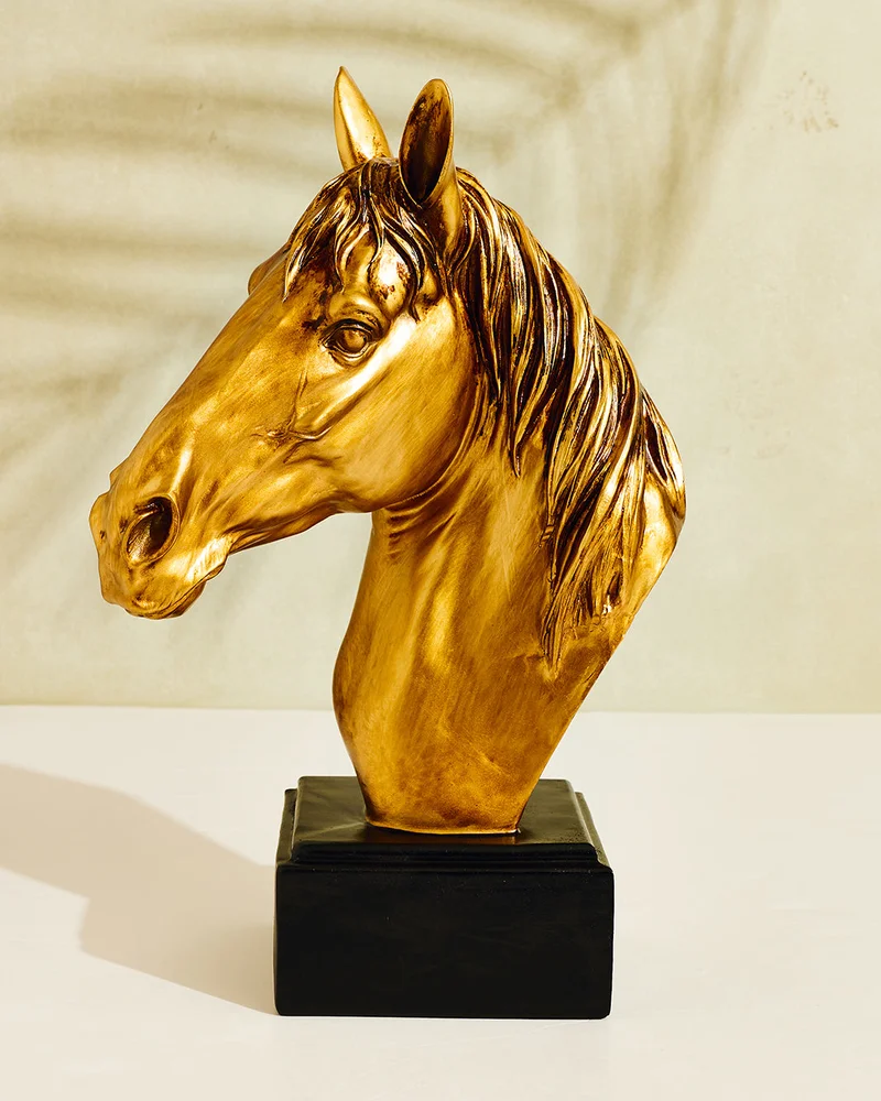 REDTAG Gold Horse Head Decor Accent