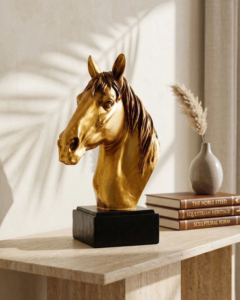 REDTAG Gold Horse Head Decor Accent