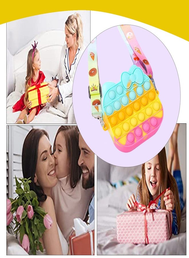 SYGA Children Pop It Fidget Silicone Bag Kids Push Popper Educational Decompression Bubble Shoulder Bag (Four Color) - Image 4