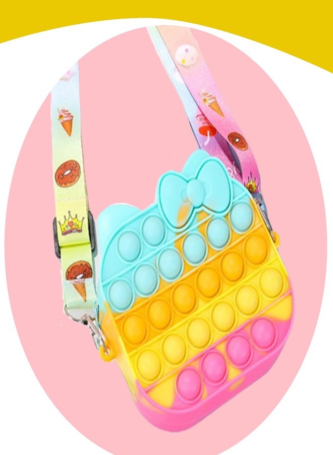 SYGA Children Pop It Fidget Silicone Bag Kids Push Popper Educational Decompression Bubble Shoulder Bag (Four Color) - Image 2
