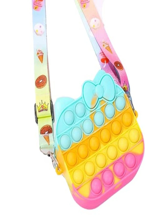 SYGA Children Pop It Fidget Silicone Bag Kids Push Popper Educational Decompression Bubble Shoulder Bag (Four Color) - Image 1