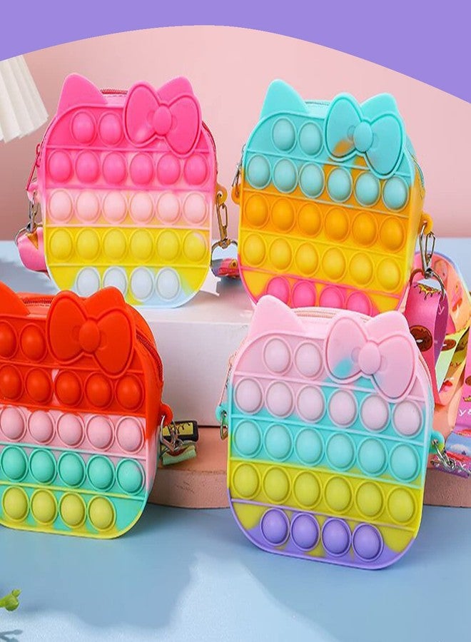 SYGA Children Pop It Fidget Silicone Bag Kids Push Popper Educational Decompression Bubble Shoulder Bag (Four Color) - Image 5