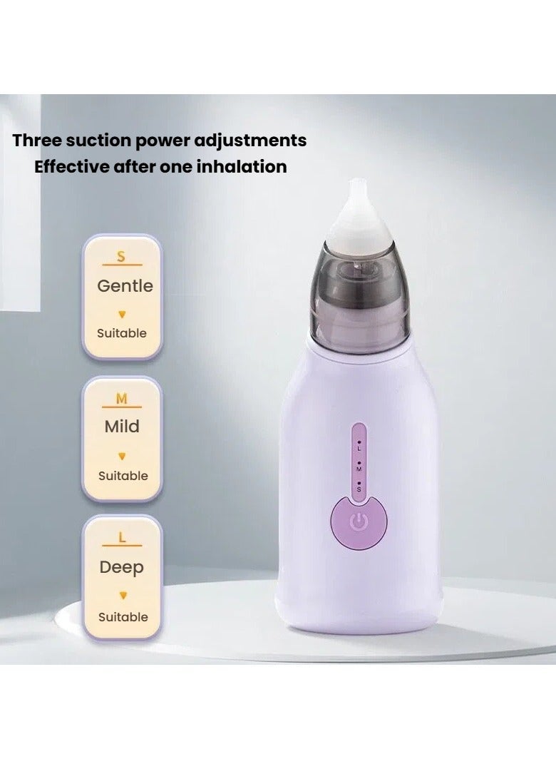Electric Infant Nose Cleaner USB Charging 3 Gear Suction Equipped with Two Different Soft Nose Tips - Image 2