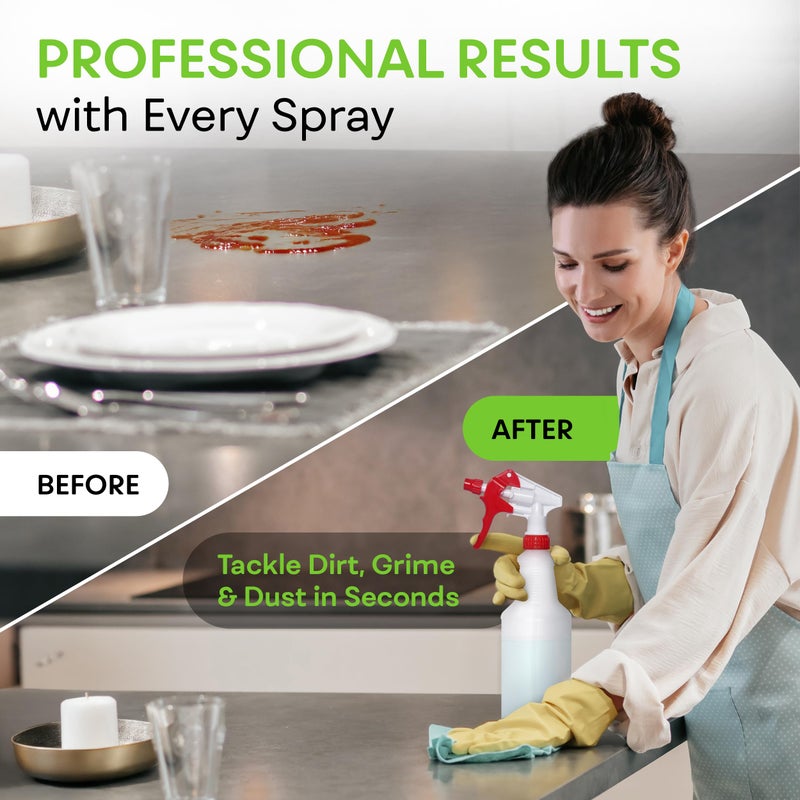 BRIGHTFROM 32 OZ Empty Plastic Spray Bottle, Heavy Duty with Adjustable Spray Nozzle, Chemical Resistant, All Purpose, Professional for Cleaning, Planting & Chemical Solutions - Image 5