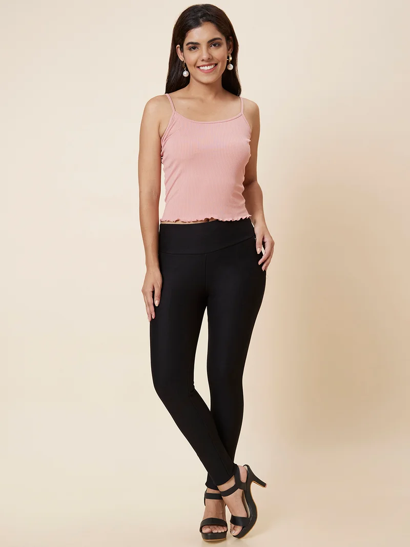 globus Women Stretchable Mid-Rise Skinny Fit Treggings