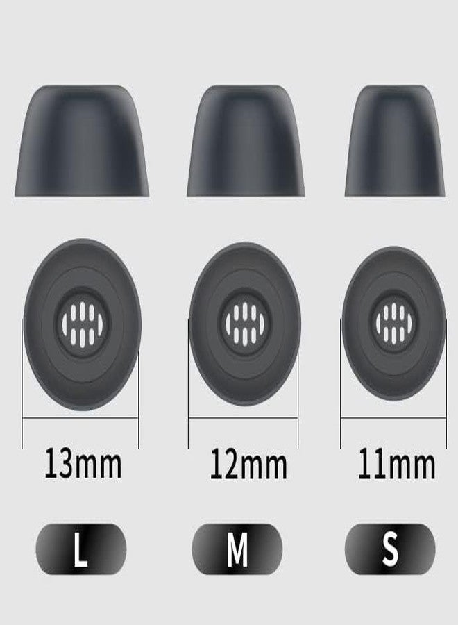ALXCD Eartips Compatible with Pixel Buds Pro 2 Earbuds, S/M/L 3 Sizes 6 Pairs Soft Silicone Earbuds Tips Foam Ear Tips, Compatible with Pixel Buds Pro 2 6 Pairs Black - Image 3