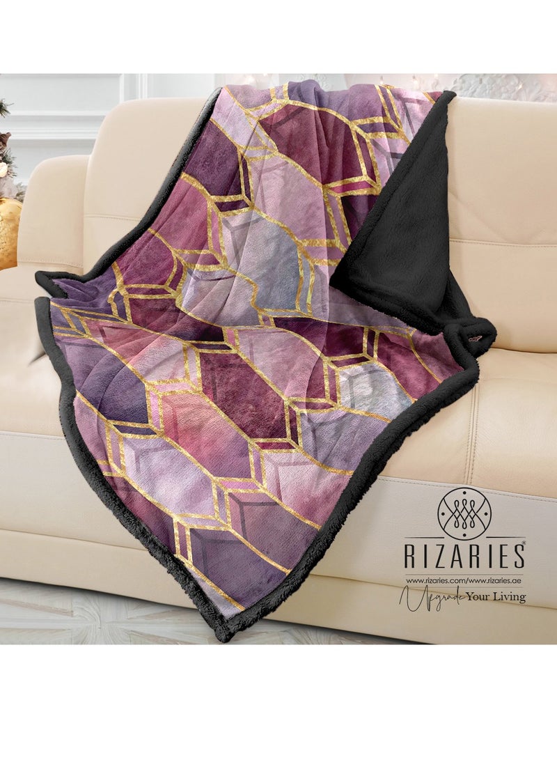 RIZARIES Soft Stained Glass Sofa Blanket Throw - Image 1