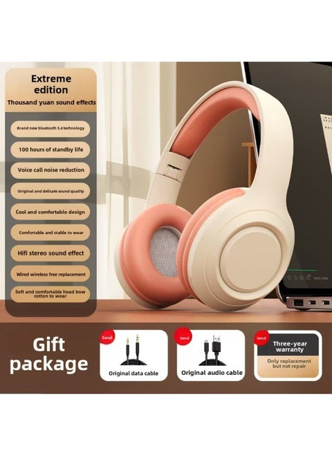 Wireless Bluetooth Headset Headset Computer E-sports Games With Wheat Noise Reduction For China/for Apple-Colour:Official Standard Configuration-[extreme Style] Vitality Powder☆5.4 Chip☆Dolby Surround Sound☆100% Battery Life Improvement☆Listen To The Sound And Identify The Position☆Ultra Clear Voice
