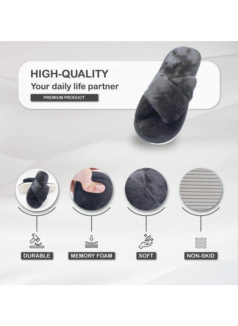 Mon Ami - Women Home Slippers, Memory Foam, Soft and Cozy Open Toe Home Shoes - Image 1