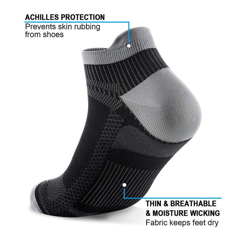 PAPLUS Low Cut Compression Socks for Men and Women (4 Pairs), No Show Ankle Compression Running Socks with Arch Support for Plantar Fasciitis, Cyling, Athletic, Flight, Travel, Nurses - Image 5