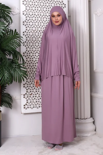 İhvan Online Two Piece Prayer Dress 8016 Dried Rose