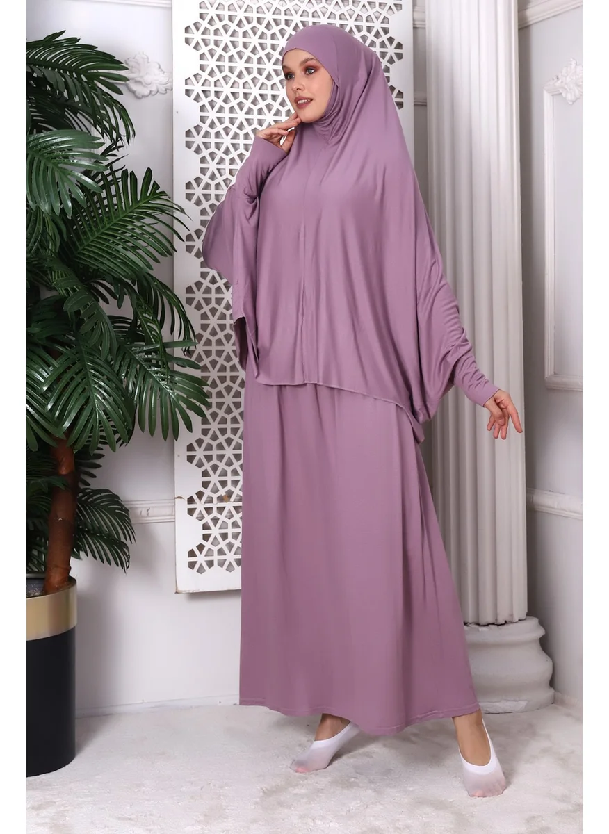 İhvan Online Two Piece Prayer Dress 8016 Dried Rose