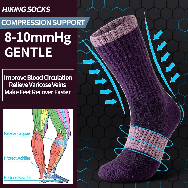 Pleneal Wool Hiking Socks for Women Men - Merino Womens Wool Hiking Socks Winter Warm Thermal Thick Cushion Boot Crew Sock - Image 5