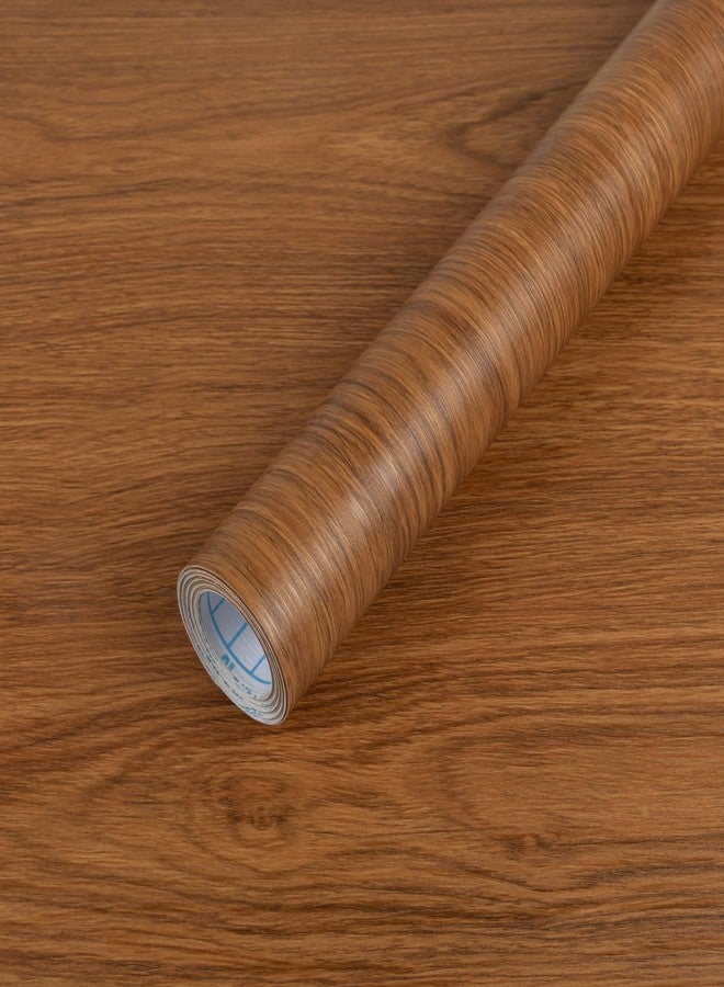 Abyssaly Wood Walnut Conntact Paper Peel and Stick - Brown Wooden Grain Vinyl Wrap Wallpaper Roll - Self Adhesive Kitchen Countertop Waterproof Wall Paper - Removable Cabinet Wall Covering 17.71''x393.7'' - Image 1