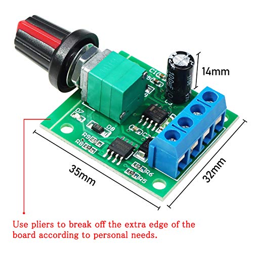 WayinTop 3pcs PWM Low Voltage Motor Speed Controller DC 1.8V 3V 5V 6V 12V 2A 1803BK 1803B Adjustable Driver Switch with Speed Control Knob (Pack of 3) - Image 5