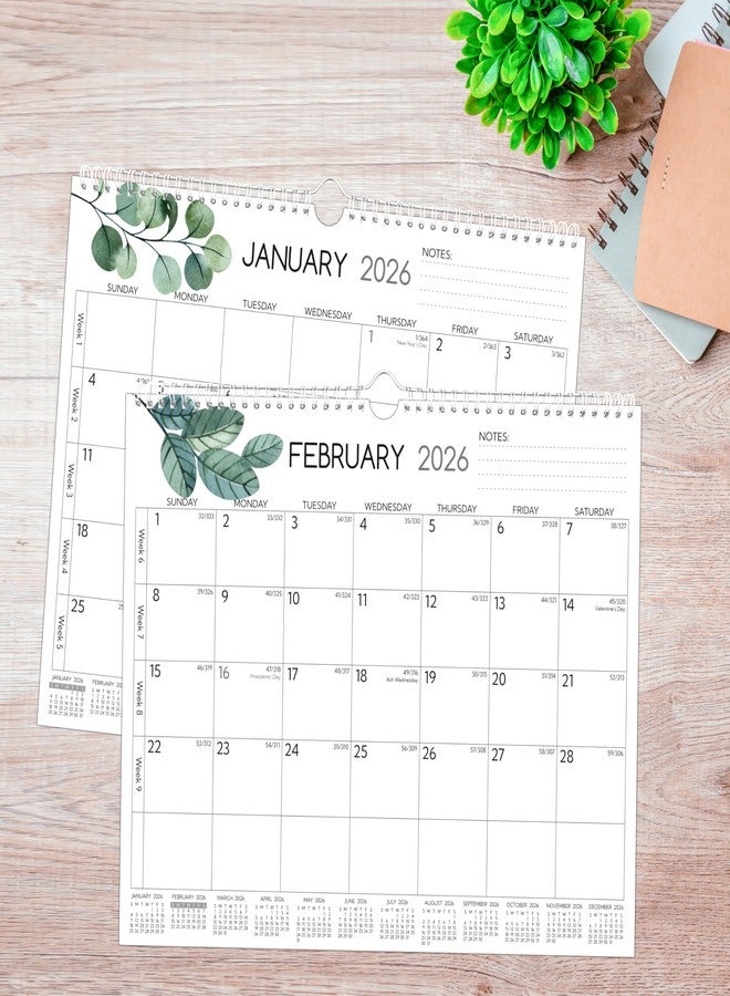 BowCuk Wall Calendar 2025-2026 - 2 Year Calendar 2025-2026, Jan 2025 - Dec 2026, 14.57 x 11.42 In, 2025 Calendar 24 Months, Monthly Calendar 2025, with Large Blocks, Thick Paper, Holidays, To-do List ＆ Notes - Image 2