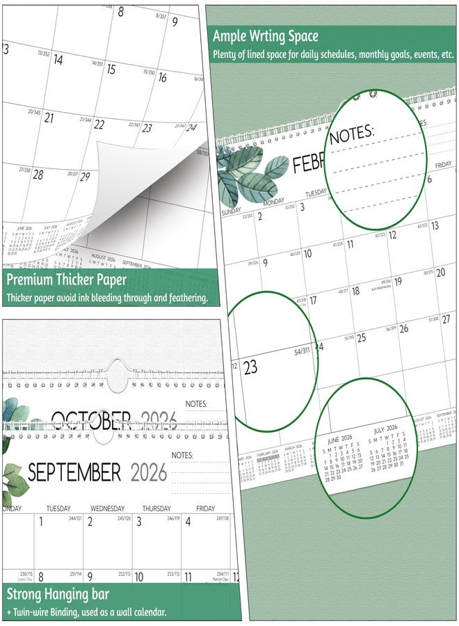 BowCuk Wall Calendar 2025-2026 - 2 Year Calendar 2025-2026, Jan 2025 - Dec 2026, 14.57 x 11.42 In, 2025 Calendar 24 Months, Monthly Calendar 2025, with Large Blocks, Thick Paper, Holidays, To-do List ＆ Notes - Image 4