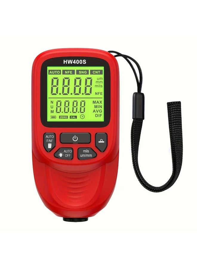 Red Digital Coating Thickness Gauge Dual Fe NFe Probes 0 2000um High Precision Automotive Paint Plating Measurement - Image 1