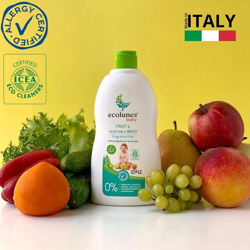 Ecolunes Fragrance Free Baby Fruit and Vegetable Wash 500 ml - Image 3