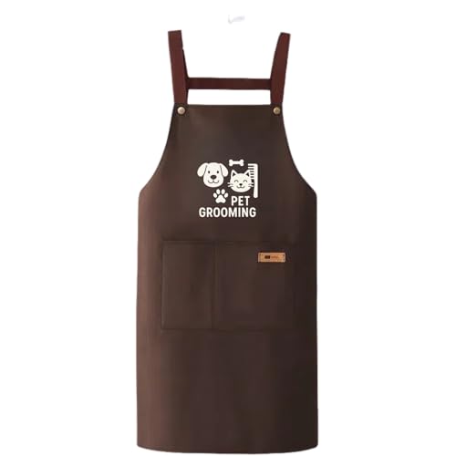 Xtlonbom Waterproof Dog Grooming Apron with 2 Pockets 275 Inch Hair Resistant Pet Groomer Smock for Dog Cat Bathing Professional Pet Grooming Apron for Salon or Home Use - Image 1