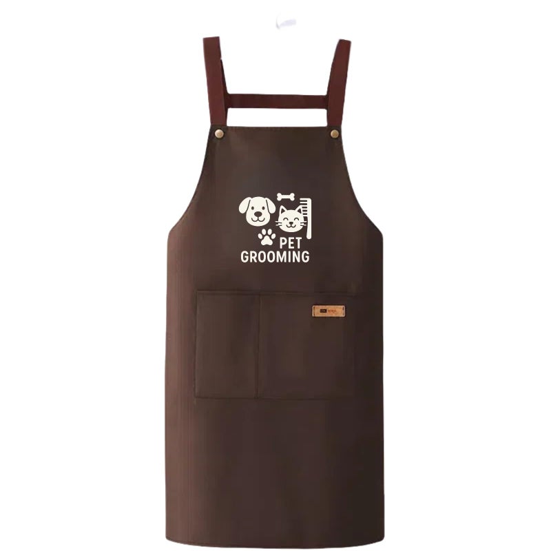 Xtlonbom Waterproof Dog Grooming Apron with 2 Pockets 275 Inch Hair Resistant Pet Groomer Smock for Dog Cat Bathing Professional Pet Grooming Apron for Salon or Home Use - Image 2