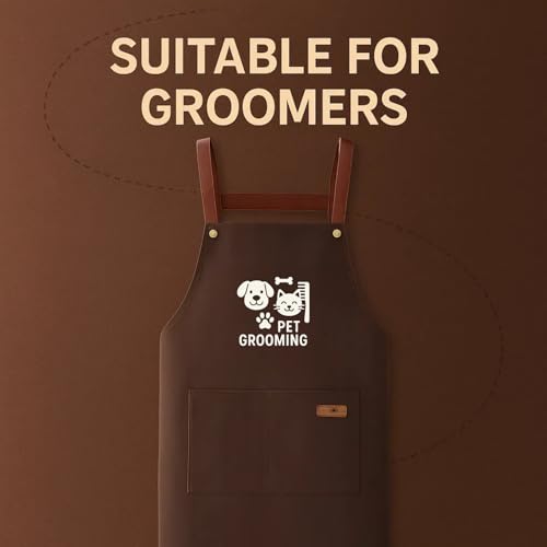 Xtlonbom Waterproof Dog Grooming Apron with 2 Pockets 275 Inch Hair Resistant Pet Groomer Smock for Dog Cat Bathing Professional Pet Grooming Apron for Salon or Home Use - Image 3